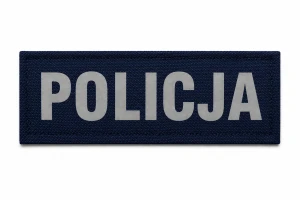 Emblemat POLICJA odblaskowy – Naszywka granatowa