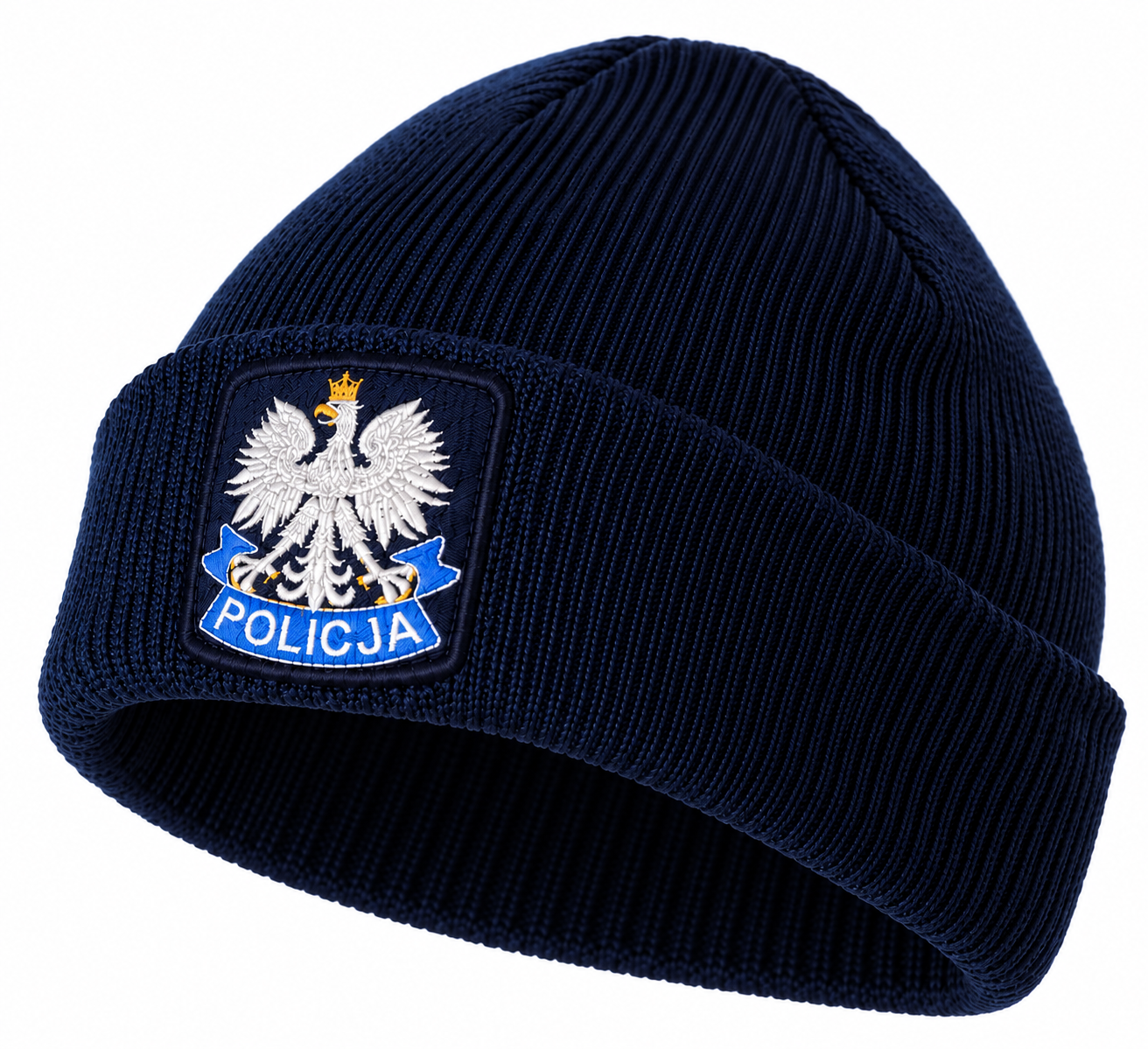 CZAPKA JESIENNA-ZIMOWA GRANATOWA POLICJA